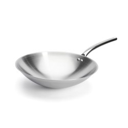 Wok spécial induction queue tube inox Diamètre 36cm 1 litre