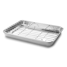 Plat à four avec grille amovible en inox 215x150 h20mm