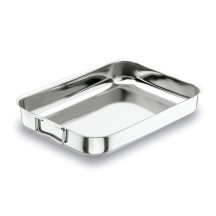 Plat à gratin avec anse tombante en inox 30x22 Hauteur 5cm 3.3L