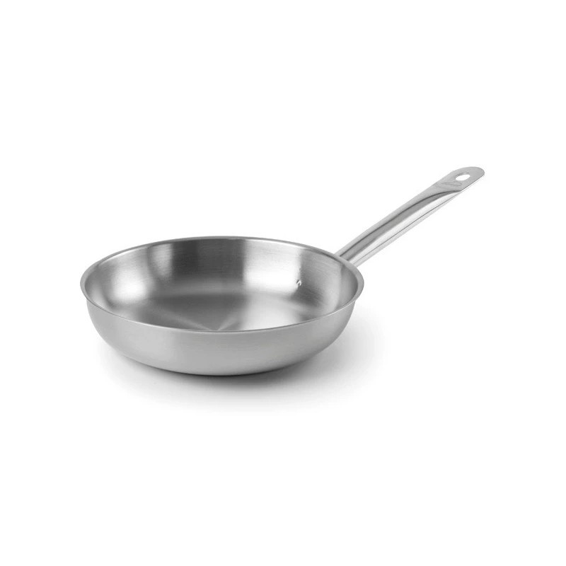 Poêle ronde à queue en inox 18/10 triple fond Diamètre 280 Hauteur 55mm Poêle ronde à queue en inox 18/10 triple fond Diamètre 280 Hauteur 55mm
