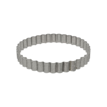 Cercle cannelé perforé inox diamètre 16 hauteur 2.5cm