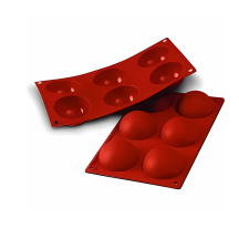 Moule flexible demi sphère 6 empreintes diamètre 70 hauteur 35mm
