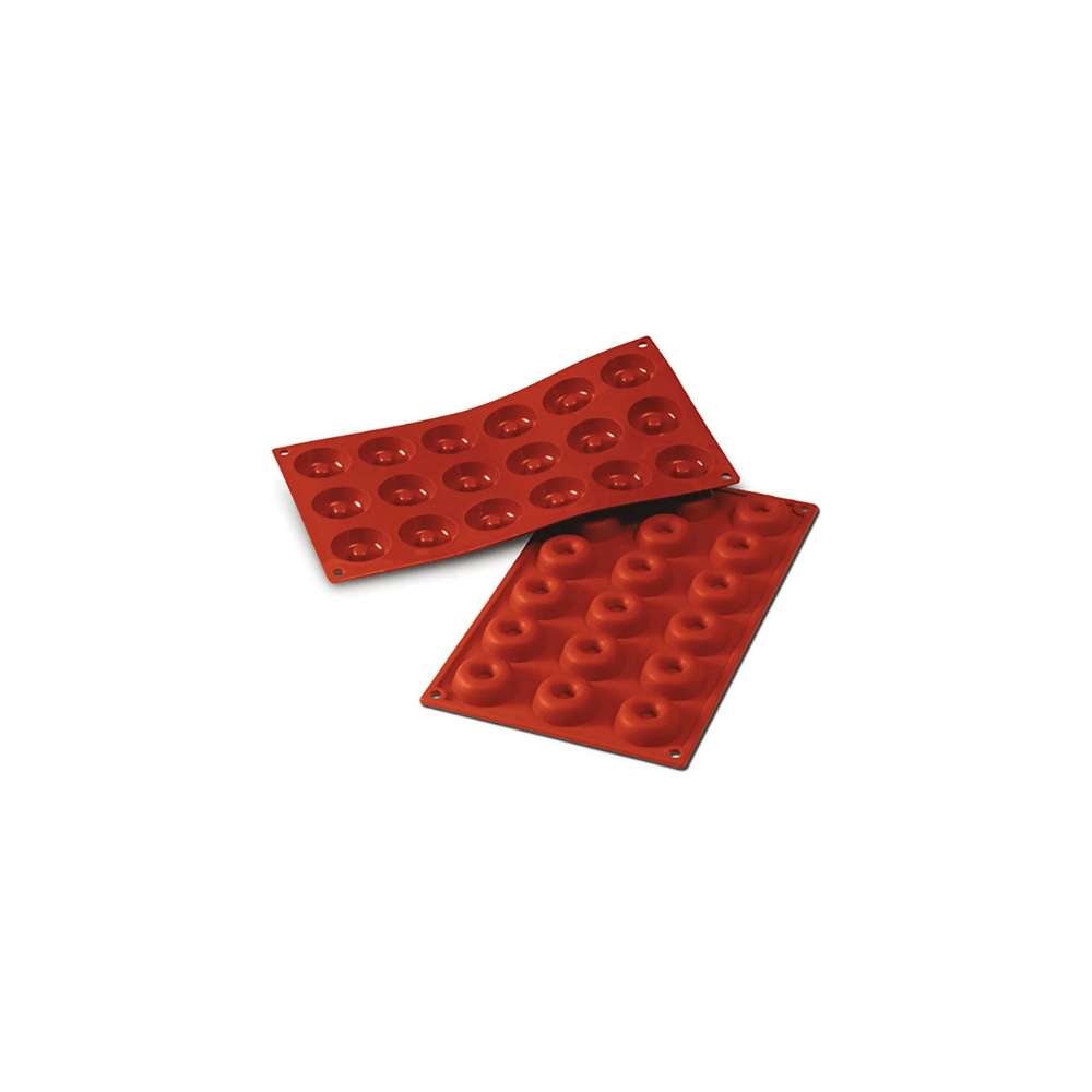 Moule flexible mini savarins 18 empreintes diamètre 41 hauteur 12mm Moule flexible mini savarins 18 empreintes diamètre 41 hauteur 12mm