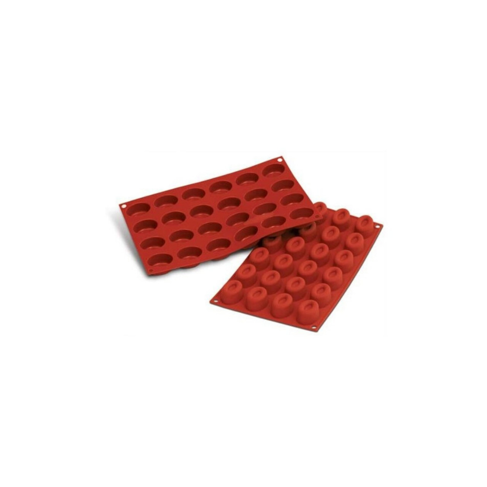 Moule flexible savarins ovales 24 empreintes dimension 44x32 hauteur 24mm