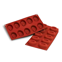 Moule flexible savarins ovales 10 empreintes dimension 70x52 hauteur 24mm