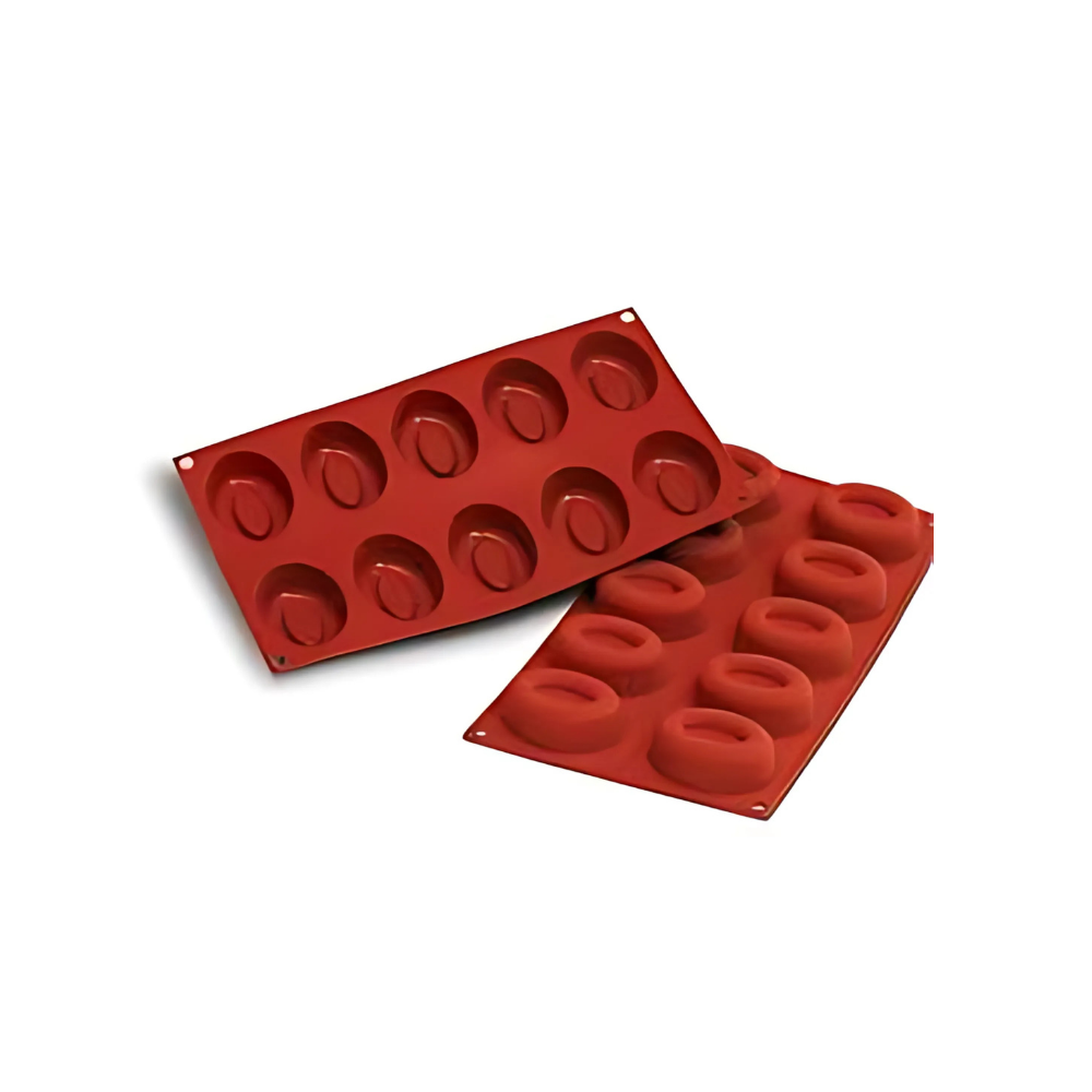 Moule flexible savarins ovales 10 empreintes dimension 70x52 hauteur 24mm