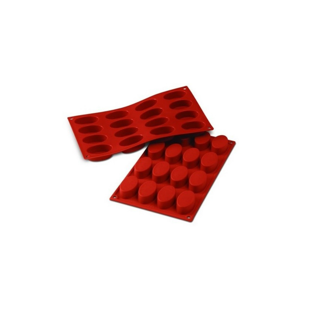 Moule flexible ovales 16 empreintes dimension 55x33 hauteur 20mm Moule flexible ovales 16 empreintes dimension 55x33 hauteur 20mm