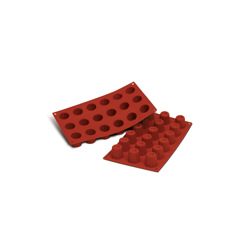 Moule flexible mini cannelés 18 empreintes diamètre 35 hauteur 35mm