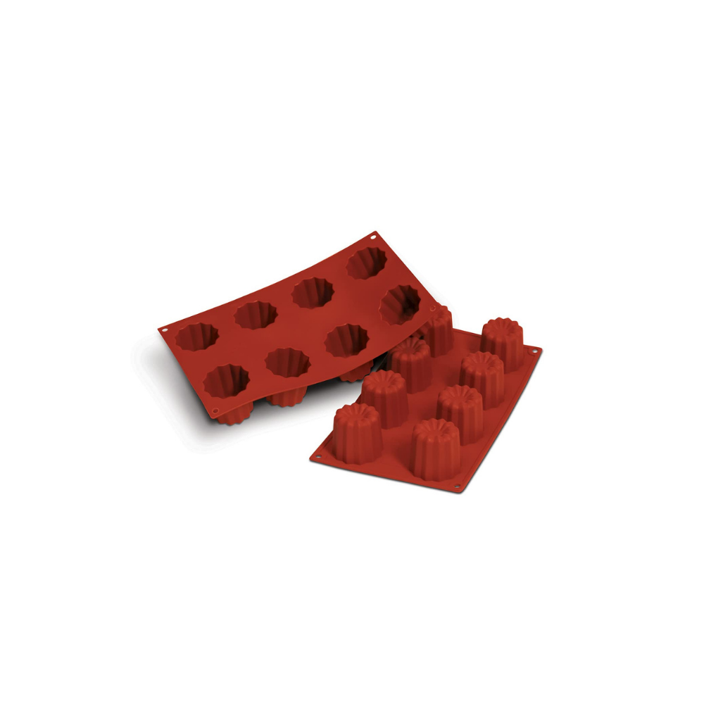 Moule flexible cannelés 8 empreintes diamètre 55 hauteur 50mm Moule flexible cannelés 8 empreintes diamètre 55 hauteur 50mm