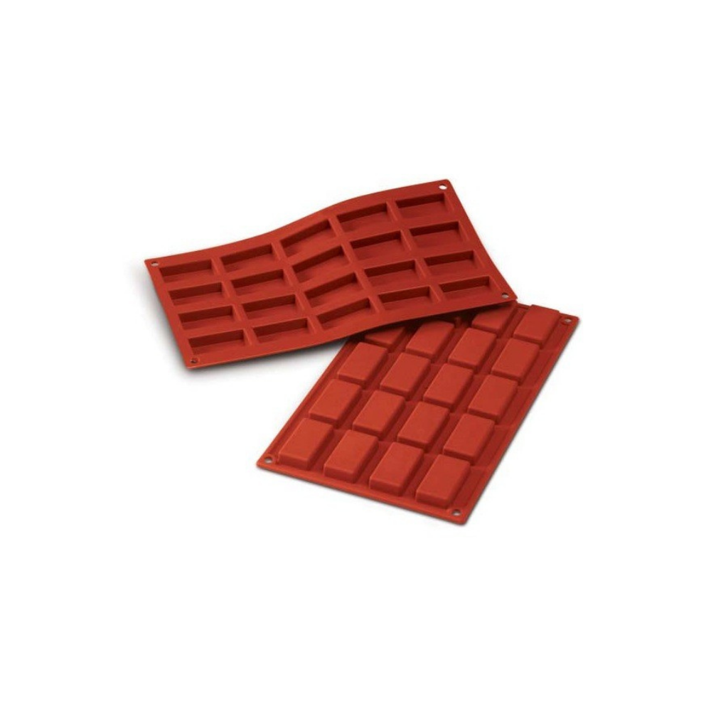 Moule flexible mini financiers 20 empreintes dimension 49x26 hauteur 11mm Moule flexible mini financiers 20 empreintes dimension 49x26 hauteur 11mm