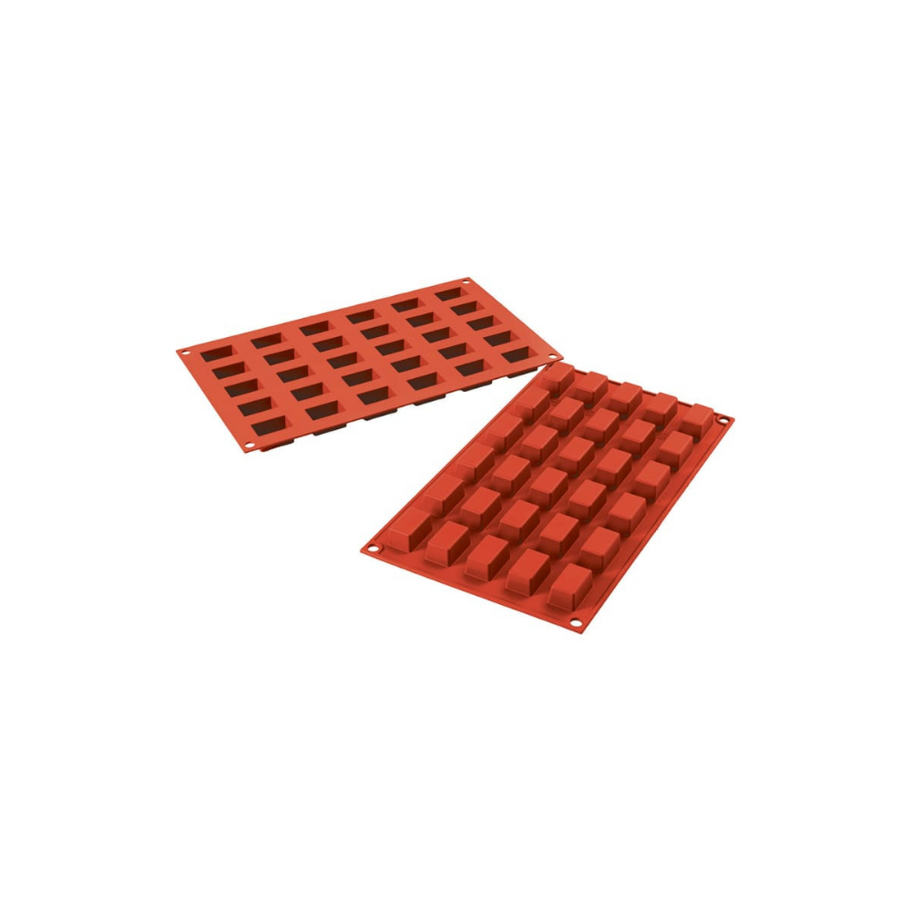 Moule flexible mini cake 30 empreintes dimension 30x18 hauteur 16mm Moule flexible mini cake 30 empreintes dimension 30x18 hauteur 16mm