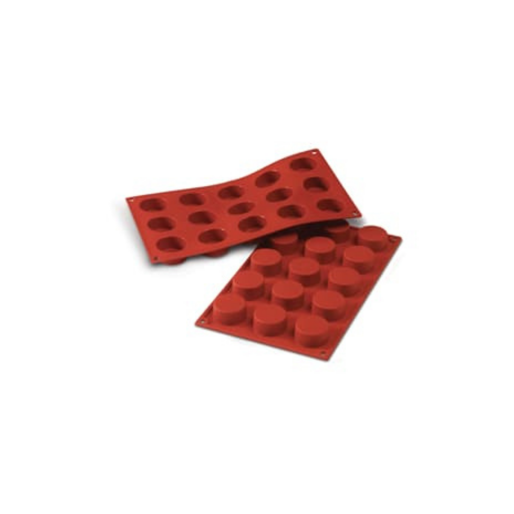 Moule flexible petits fours ronds 15 empreintes diamètre 40 hauteur 20mm Moule flexible petits fours ronds 15 empreintes diamètre 40 hauteur 20mm