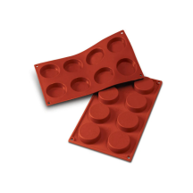 Moule flexible cylindres 8 empreintes diamètre 63 hauteur 40mm