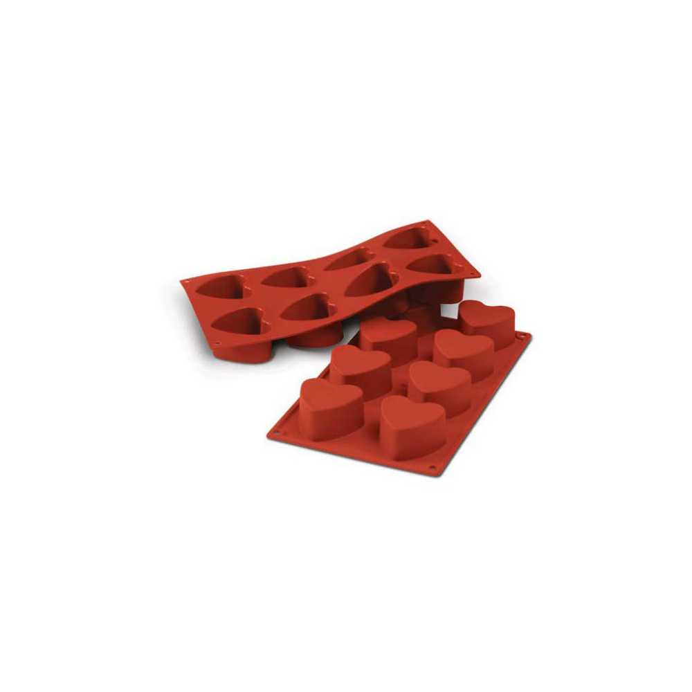 Moule flexible cœur 8 empreintes diamètre 60 hauteur 35mm