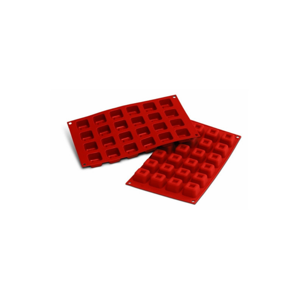 Moule flexible savarins carrés 24 empreintes dimension 35x35 hauteur 21mm