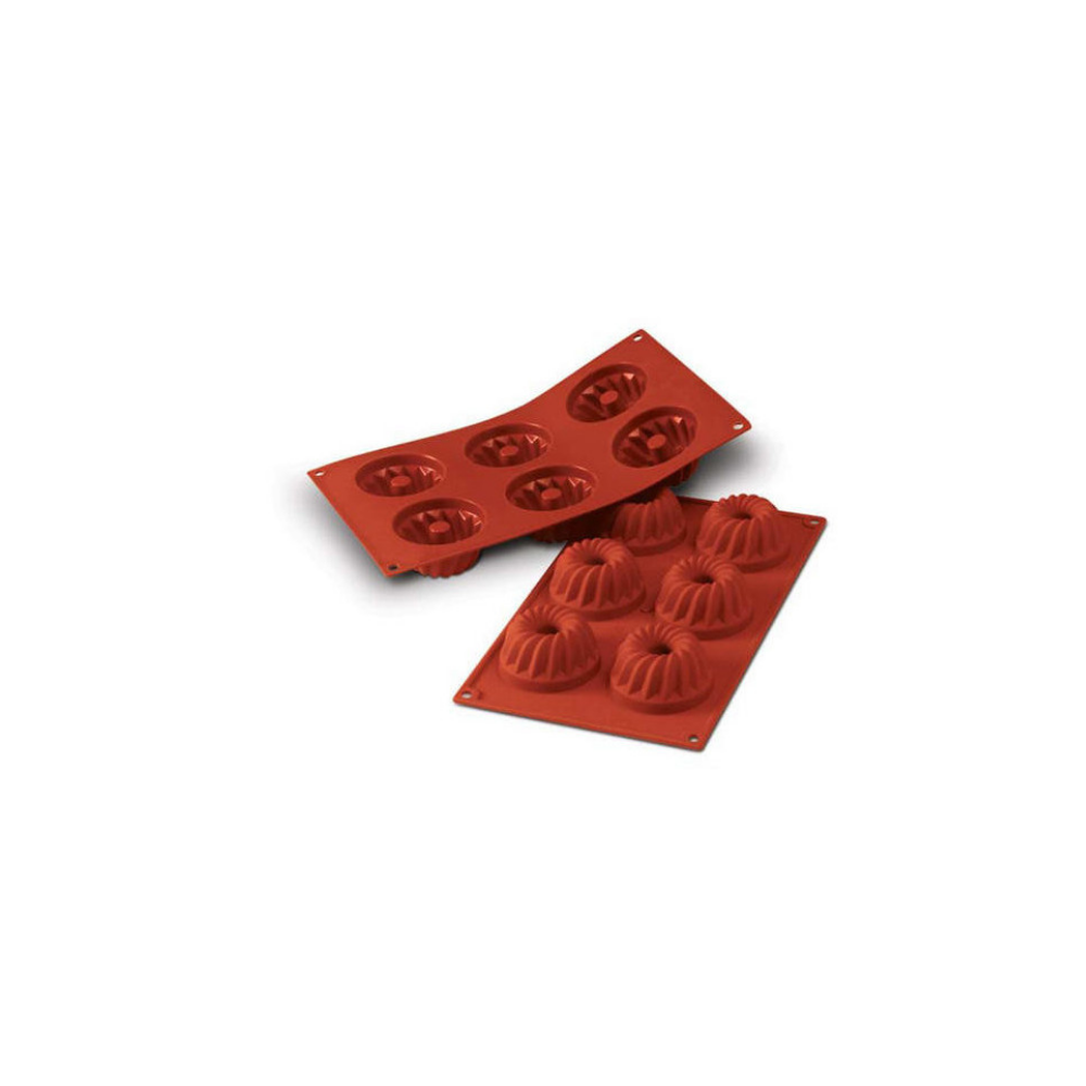 Moule flexible kougloffs 6 empreintes diamètre 75 hauteur 41,5mm Moule flexible kougloffs 6 empreintes diamètre 75 hauteur 41,5mm