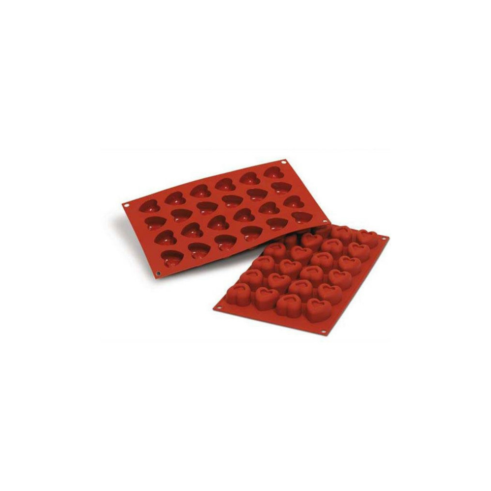 Moule flexible savarins cœurs 24 empreintes dimension 37x36 hauteur 23mm