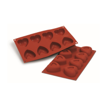 Moule flexible savarins cœurs 8 empreintes dimension 62x62 hauteur 32mm