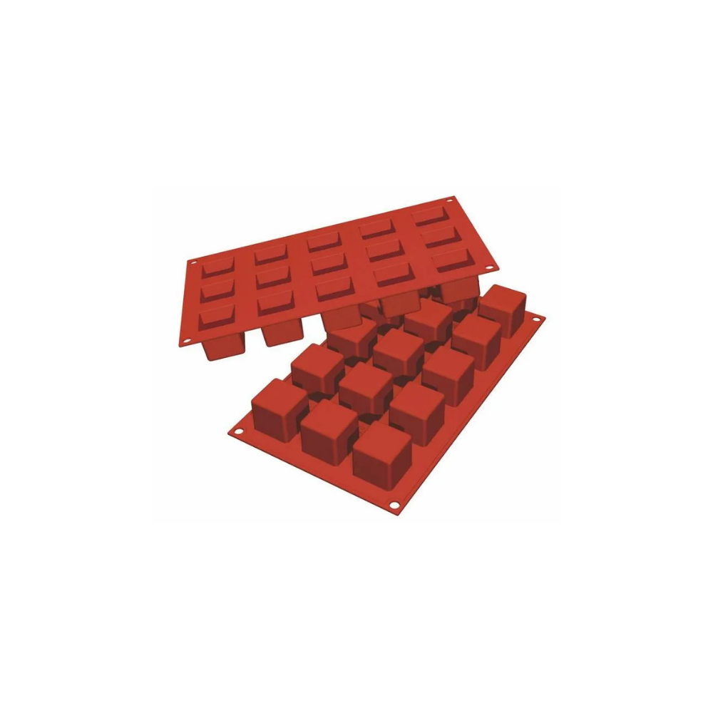 Moule flexible mini cubes 15 empreintes dimension 35x35 hauteur 35mm Moule flexible mini cubes 15 empreintes dimension 35x35 hauteur 35mm