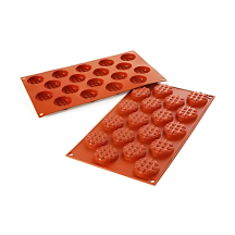 Moule flexible mini gaufres rondes 18 empreintes diamètre 40 hauteur 12mm