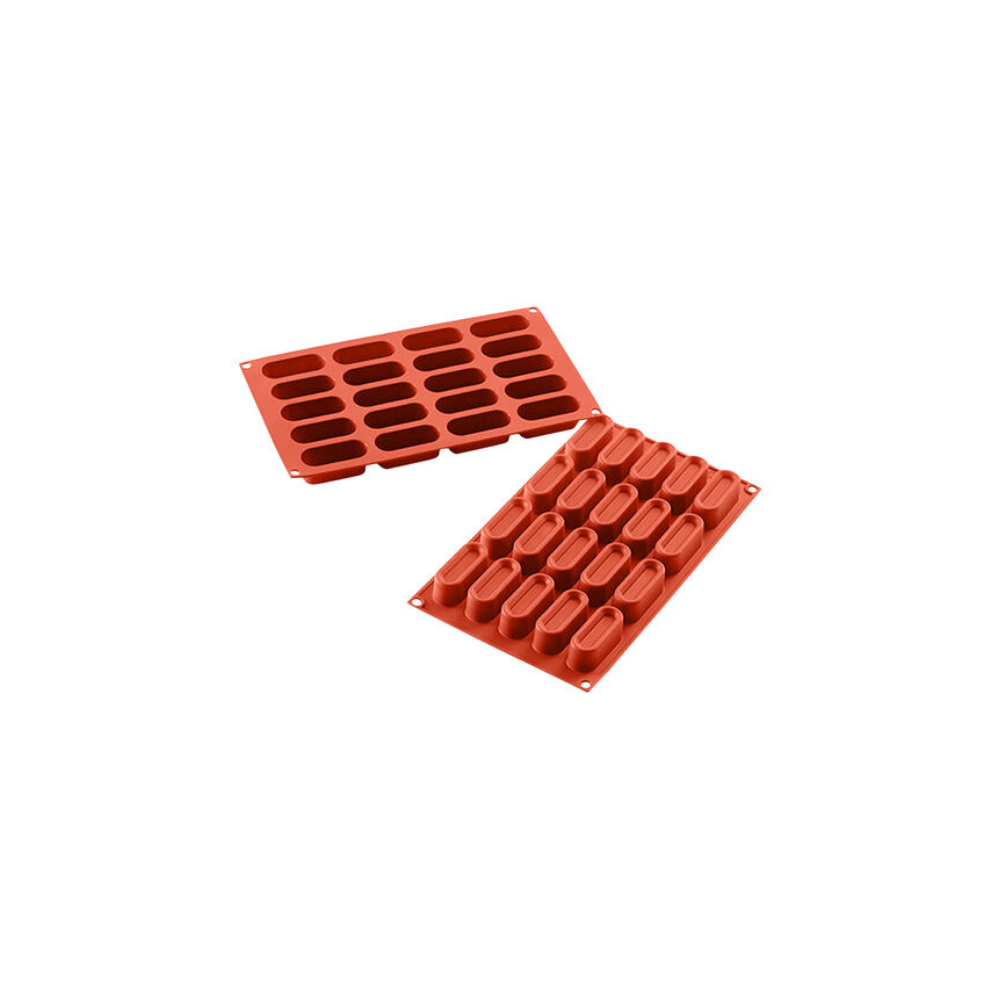 Moule flexible ovales 20 empreintes dimension 60x24 hauteur 23mm Moule flexible ovales 20 empreintes dimension 60x24 hauteur 23mm