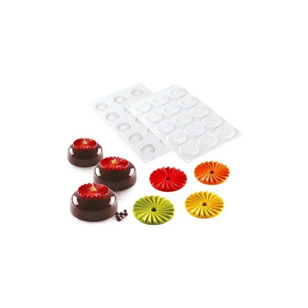Moule silicone 15 plisses diamètre 45 hauteur 6,4mm Moule silicone 15 plisses diamètre 45 hauteur 6,4mm