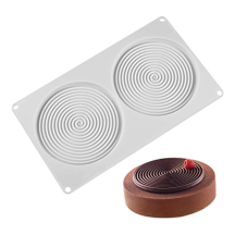 Moule silicone tourbillons 2 empreintes diamètre 140 hauteur 9mm