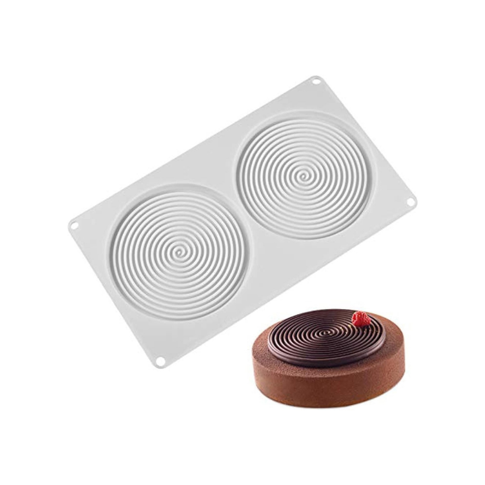 Moule silicone tourbillons 2 empreintes diamètre 140 hauteur 9mm