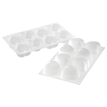 Moule silicone cœurs bombes 8 empreintes dimension 63,5x65 hauteur 39mm