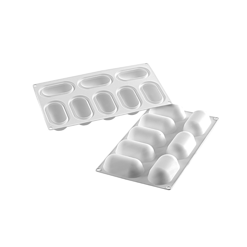 Moule silicone pillow ovale bombes 8 empreintes dimension 82x43x32mm Moule silicone pillow ovale bombes 8 empreintes dimension 82x43x32mm