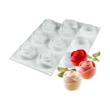 Moule silicone roses 6emp diamètre 70 hauteur 55mm 143ml