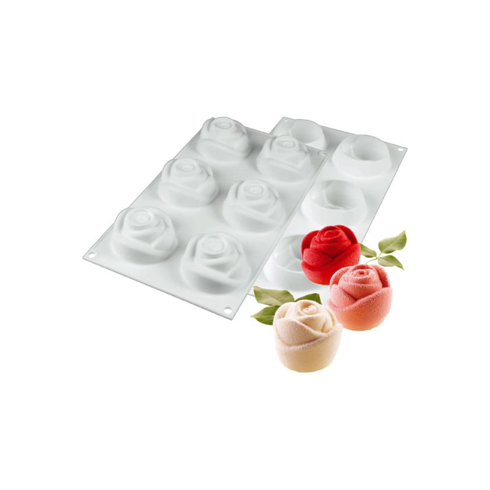 Moule silicone roses 6emp diamètre 70 hauteur 55mm 143ml Moule silicone roses 6emp diamètre 70 hauteur 55mm 143ml