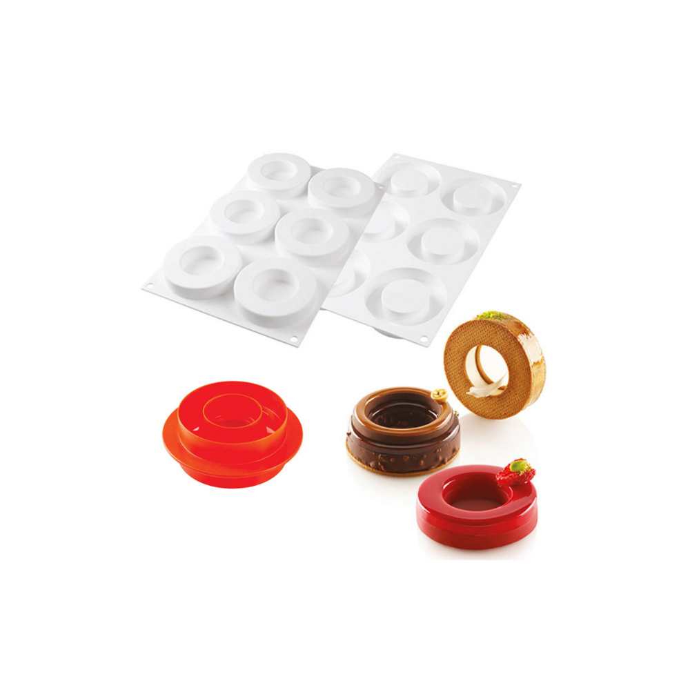 Moule silicone 6 anneaux ring diamètre 85/50 hauteur 18mm Moule silicone 6 anneaux ring diamètre 85/50 hauteur 18mm