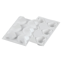 Moule silicone 6 cœurs origami dimension 82,6x74 hauteur 35mm
