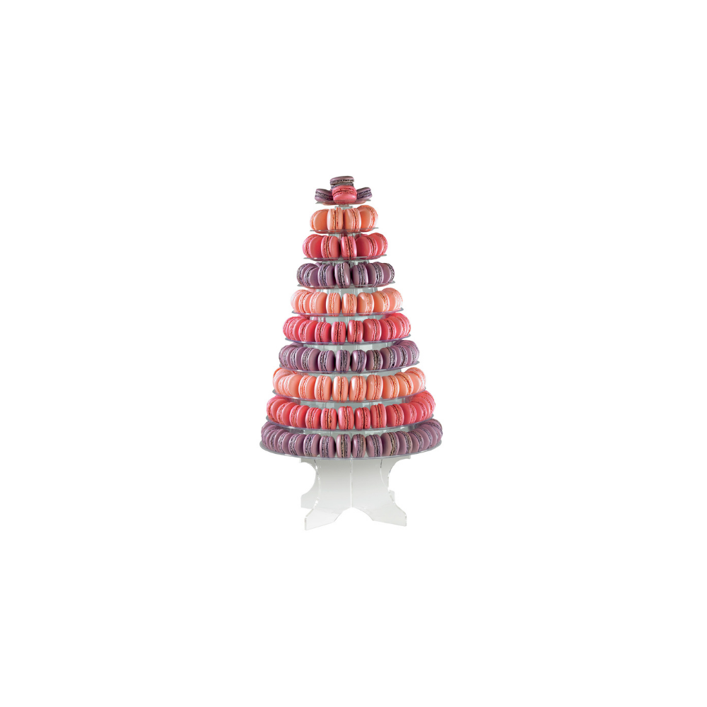 Pyramide à macarons transparente hauteur 460mm