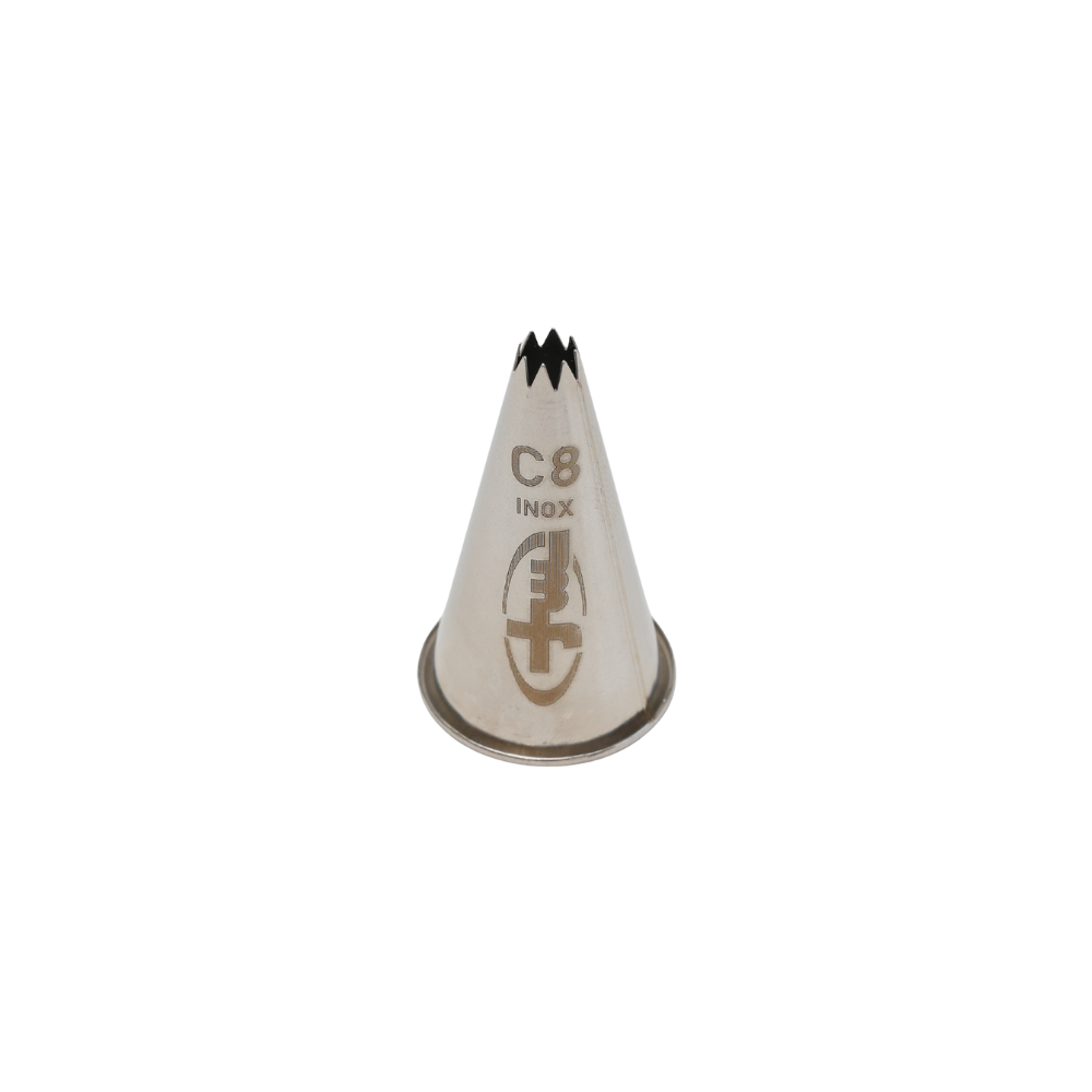 Douille cannelée en inox C8