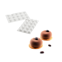 Moule silicone ronds bombes globe 15 empreintes diamètre 45 hauteur 20mm 15ml