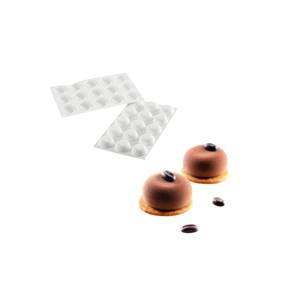 Moule silicone ronds bombes globe 15 empreintes diamètre 45 hauteur 20mm 15ml