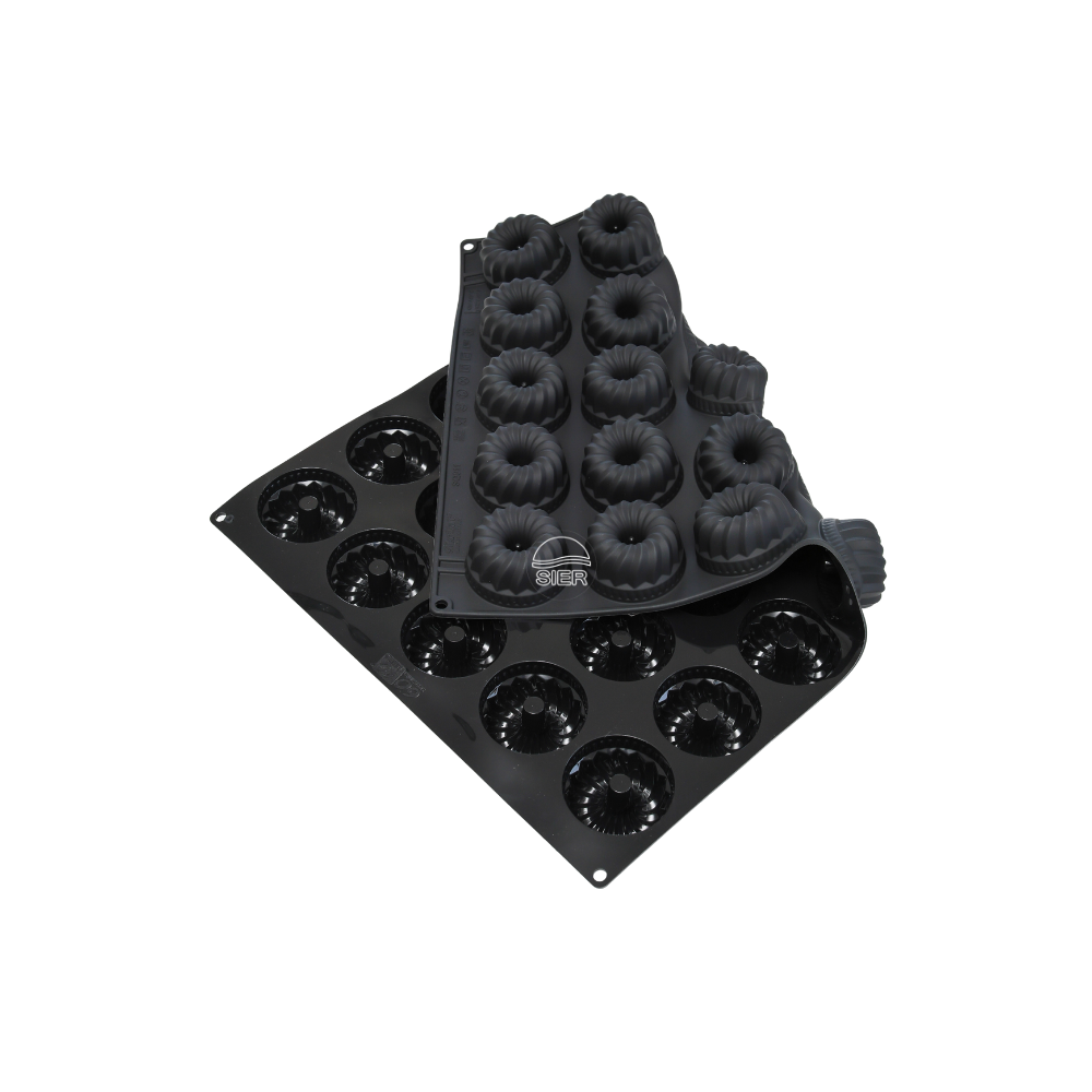 Moule silicone kougloffs 35 empreintes diamètre 71 hauteur 35mm dimension plaque 60x40cm Moule silicone kougloffs 35 empreintes diamètre 71 hauteur 35mm dimension plaque 60x40cm