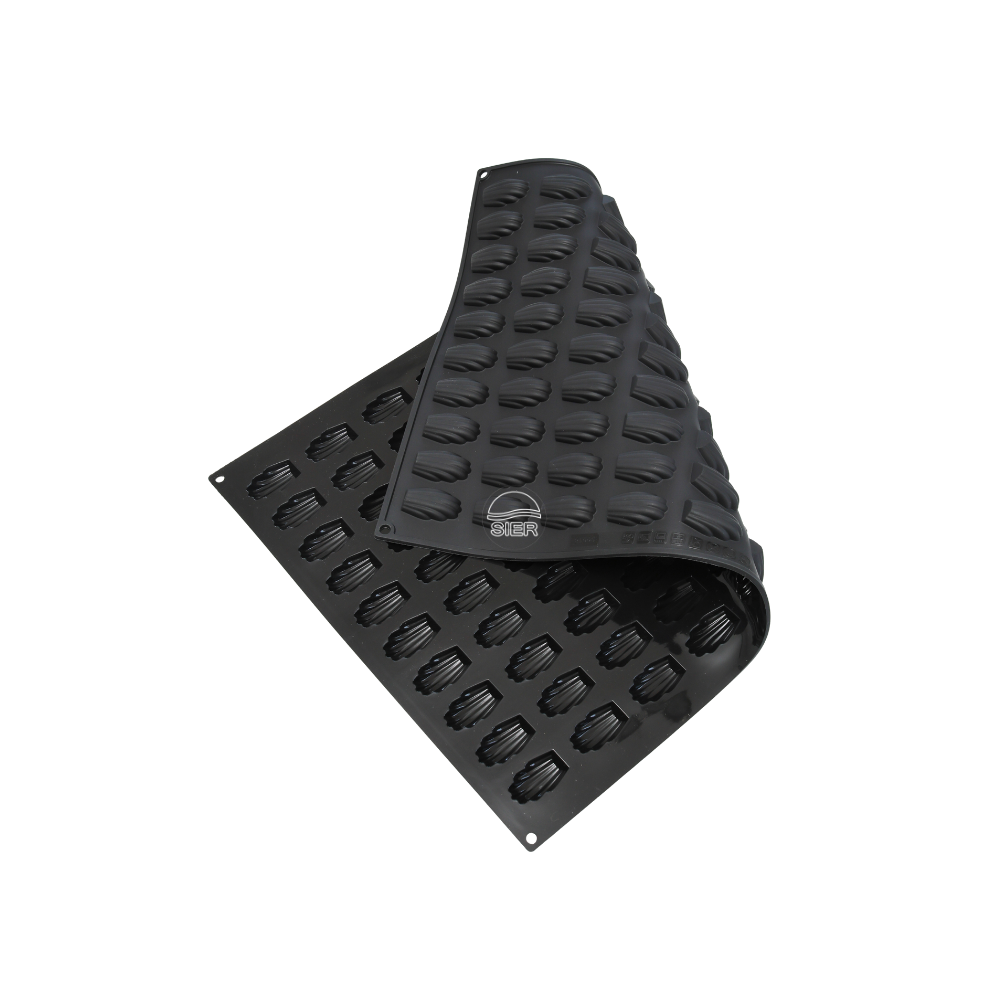 Moule silicone 100 mini madeleines dimension 45x26 hauteur 12mm plaque 60x40
