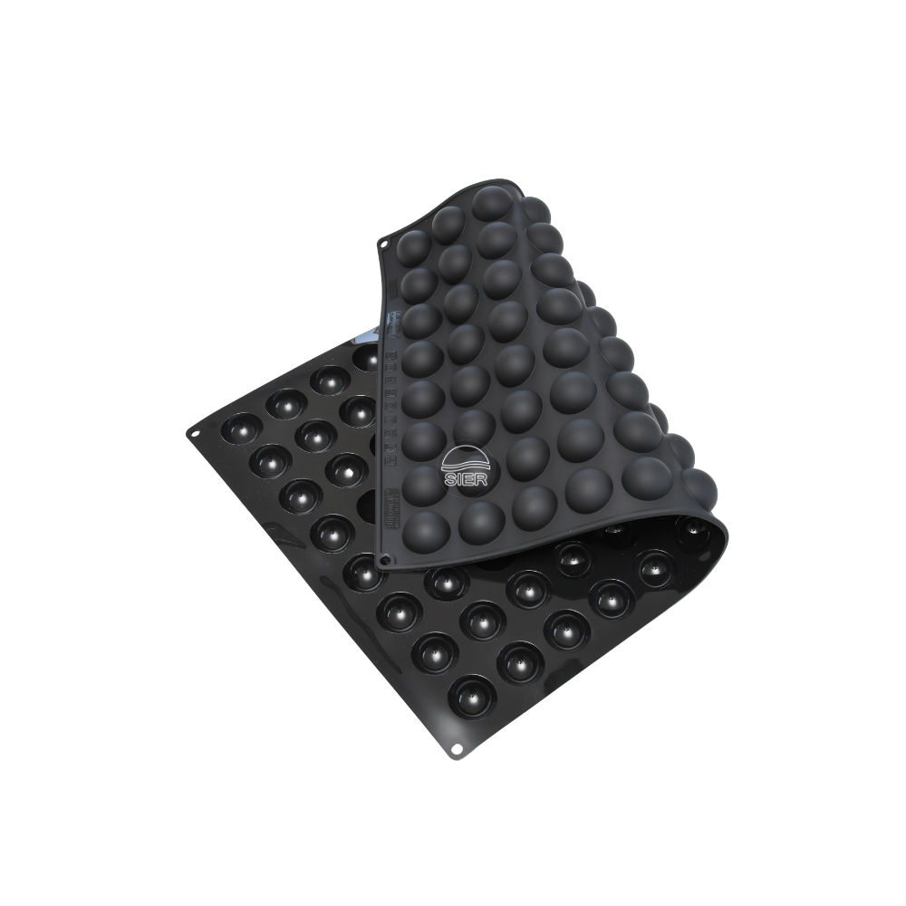 Moule silicone 96 demi sphères diamètre 35 hauteur 17.5mm plaque 60x40 Moule silicone 96 demi sphères diamètre 35 hauteur 17.5mm plaque 60x40