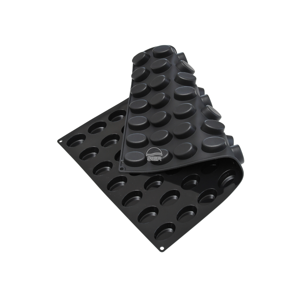 Moule silicone ovales 63 empreintes dimension 51x31 hauteur 20mm 20ml dimension plaque 60x40cm Moule silicone ovales 63 empreintes dimension 51x31 hauteur 20mm 20ml dimension plaque 60x40cm