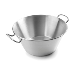 Bassine conique à anses inox 18/10 Diamètre 50cm