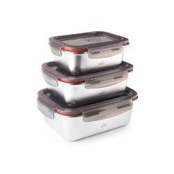 Ensemble de 3 récipients rectanglulaire ecoinox