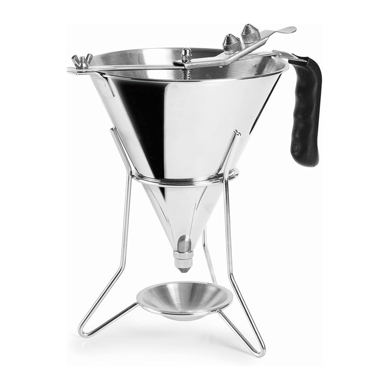 Entonnoir à piston en inox de 2 litres Diamètre 19 Hauteur 27cm