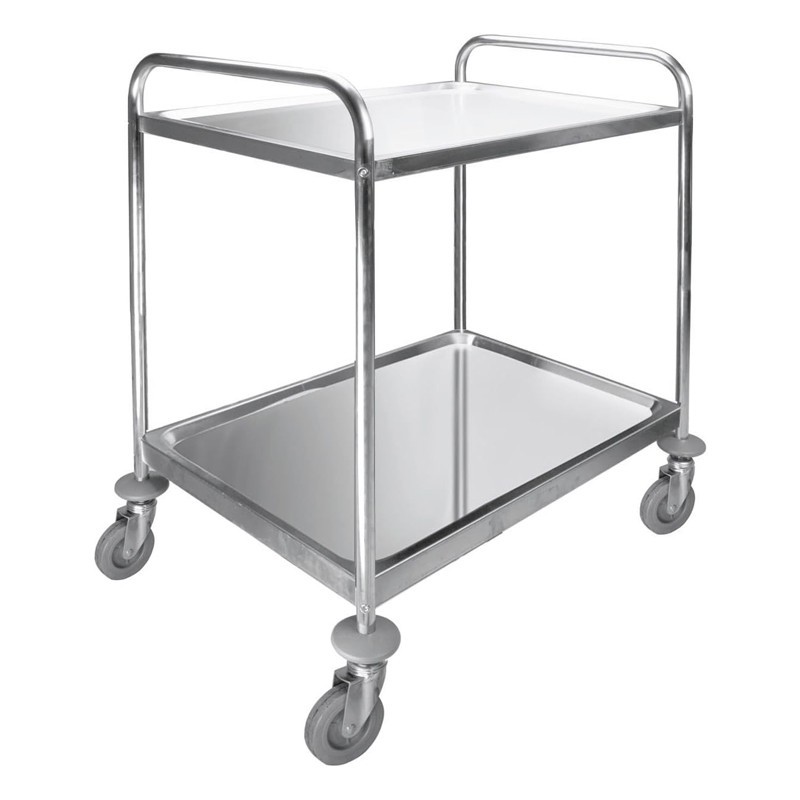 Chariot de service en inox 2 niveaux amovible 550x800x945mm Chariot de service en inox 2 niveaux amovible 550x800x945mm
