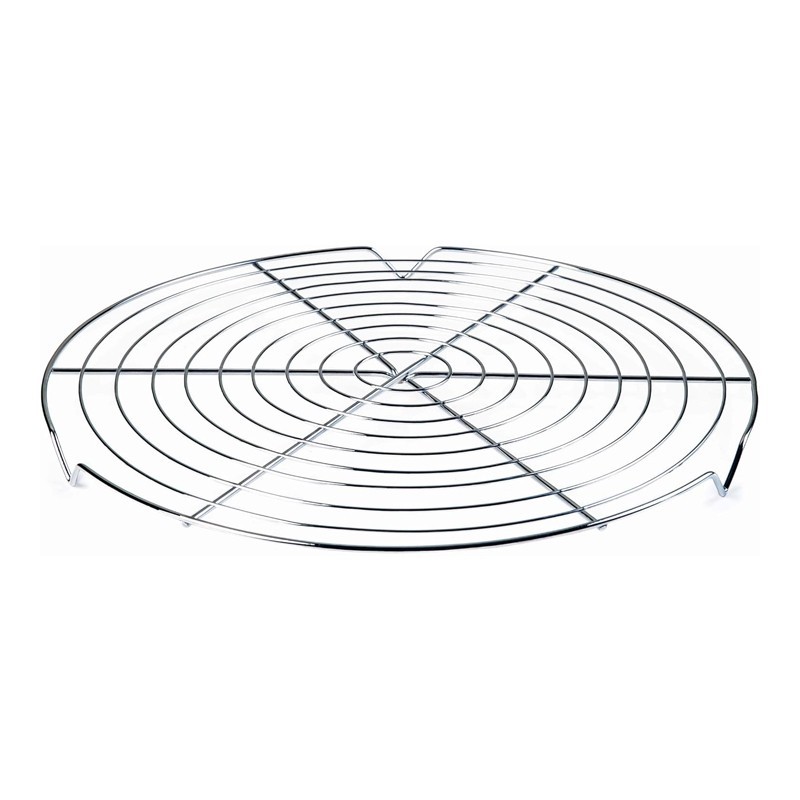 Grille rond chrome pour pâtisserie avec pied Diamètre 32cm