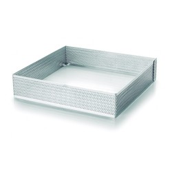 Cercle à tarte carré perforée en inox 7x7 Hauteur 2cm