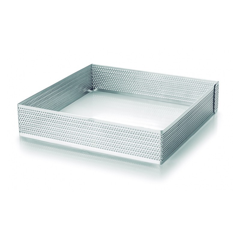 Cercle à tarte carré perforée en inox 7x7 Hauteur 2cm Cercle à tarte carré perforée en inox 7x7 Hauteur 2cm