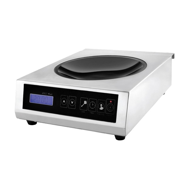 Plaque à induction wok professionnelle 60°-240° 3500 watts 340x445x125mm Plaque à induction wok professionnelle 60°-240° 3500 watts 340x445x125mm